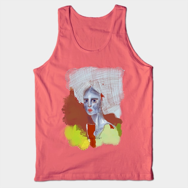 Sad lady Tank Top by Colormyline by Denis Senyol